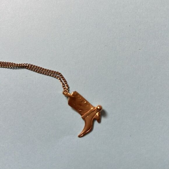 9” kids cowboy boot gold necklace - Picture 3 of 3